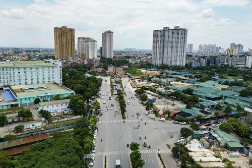 Toàn cảnh khu vực nút giao Xa La - Phạm Tu nhìn từ trên cao.