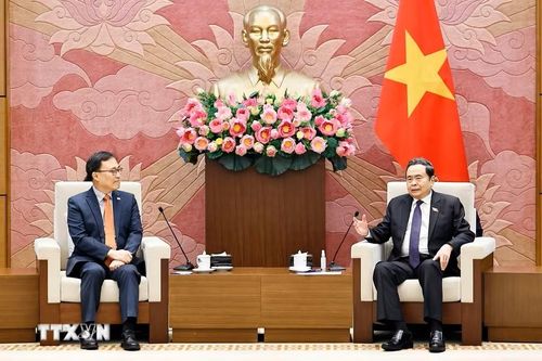  Chủ tịch Quốc hội Trần Thanh Mẫn đánh giá cao quan hệ Đối tác chiến lược toàn diện Việt Nam – Hàn Quốc đang phát triển tốt đẹp trên nhiều lĩnh vực. Ảnh: TTXVN. 