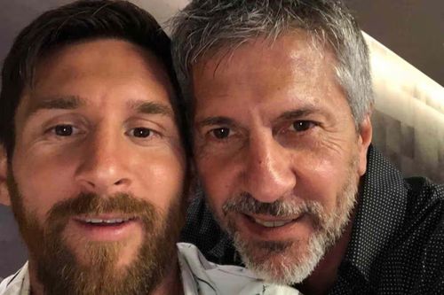  Lionel Messi và cha anh, ông Jorge Messi. ẢNH: X 