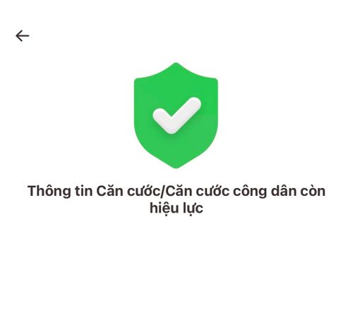 Thông báo của VNeID khi quét CCCD còn hiệu lực.