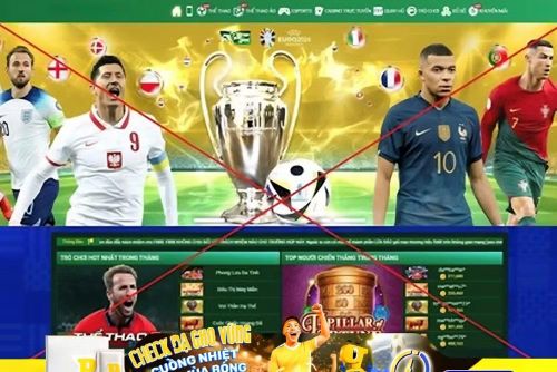 Ảnh minh họa: Giao diện một trang web quảng cáo cá cược bóng đá trái phép.