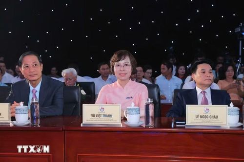 Đồng chí Vũ Việt Trang, Ủy viên Ban Thường vụ Đảng ủy các cơ quan Đảng Trung ương, Phó Trưởng Ban Tuyên giáo và Dân vận Trung ương, Bí thư Đảng ủy, Tổng Giám đốc Thông tấn xã Việt Nam dự khai mạc Hội báo toàn quốc 2026. (Ảnh: Minh Quyết/TTXVN)
