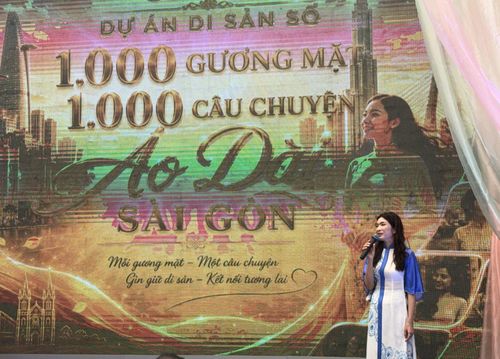Nhà thiết kế Anna Hạnh Lê, Quyền Chủ tịch Hiệp hội Áo dài TP Hồ Chí Minh công bố dự án di sản số 1000 gương mặt - 1000 câu chuyện áo dài Sài Gòn.
