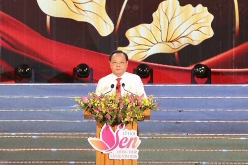 Ông Nguyễn Hùng Tráng - Chủ tịch HĐND phường Cao Lãnh phát biểu khai mạc. Ảnh: BTC.