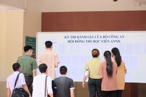 Thí sinh tham dự Kỳ thi đánh giá của Bộ Công an tại Học viện ANND.