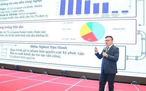 Nhà báo Lê Quốc Minh đưa ra các thách thức và cơ hội của báo chí trong kỷ nguyên AI.
