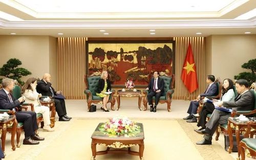 Phó Thủ tướng Hồ Quốc Dũng tiếp đoàn đại biểu của Ngân hàng Thế giới. (Ảnh: VGP)