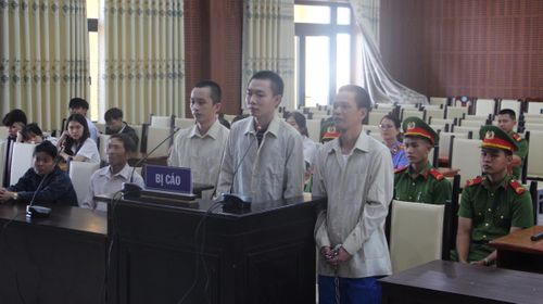 Các bị cáo tại phiên tòa.