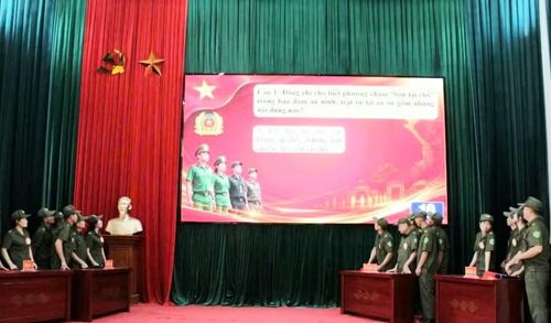 Một nội dung tại Hội thi Lực lượng tham gia bảo vệ an ninh, trật tự ở cơ sở giỏi của xã Quốc Việt, Lạng Sơn.