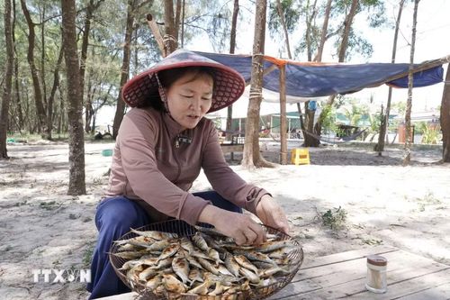 Nghề nướng cá tuy không đòi hỏi kỹ thuật quá cầu kỳ nhưng người làm phải có kinh nghiệm để điều chỉnh lửa phù hợp, giúp cá chín đều, giữ được vị ngọt tự nhiên và hương thơm đặc trưng. (Ảnh: Thanh Thủy/TTXVN)