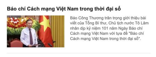 Bài viết của Tổng Bí thư, Chủ tịch nước Tô Lâm được đăng tải trên Báo Công Thương ngày 18/6. Ảnh: Nguyên Khánh