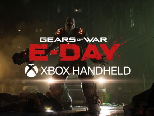 Logo Xbox Handheld trên banner Gears of War: E-Day