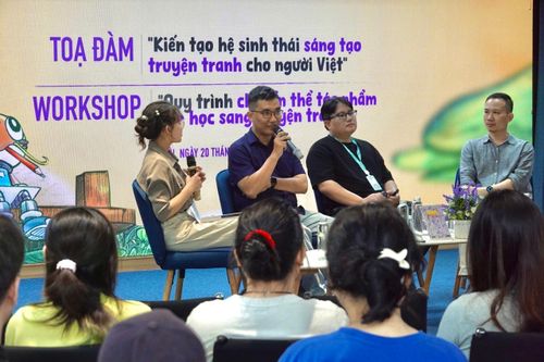  Tọa đàm Kiến tạo hệ sinh thái sáng tạo truyện tranh cho người Việt. Ảnh: Thúy Hạnh. 