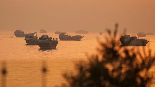 Các tàu thuyền tại eo biển Hormuz, nhìn từ Musandam, Oman, ngày 16/6/2026. Ảnh: Reuters