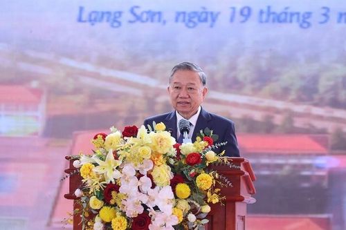 Tổng Bí thư, Chủ tịch nước Tô Lâm dự và phát biểu tại Lễ khởi công Trường phổ thông nội trú liên cấp tiểu học và trung học cơ sở Đồng Đăng, xã Đồng Đăng, tỉnh Lạng Sơn, ngày 19/3/2026