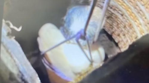 Nạn nhân được đưa lên khỏi giếng an toàn.