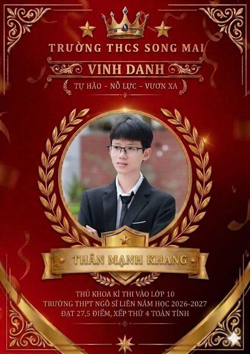 Thân Mạnh Khang, học sinh lớp 9A1, Trường THCS Song Mai.