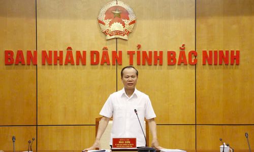 Đồng chí Mai Sơn - Phó Chủ tịch Thường trực UBND tỉnh phát biểu kết luận Hội nghị. Ảnh: Cổng thông tin điện tử tỉnh Bắc Ninh
