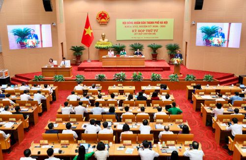 Quang cảnh kỳ họp thứ tư HĐND thành phố - kỳ họp hoàn thiện hệ thống chính sách triển khai thi hành Luật Thủ đô năm 2026. Ảnh: Thành Thái