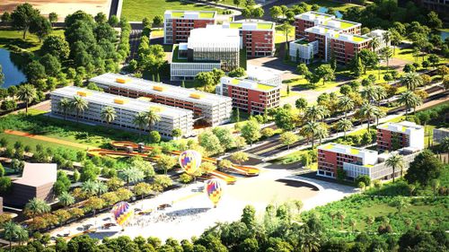 Phối cảnh Dự án đầu tư xây dựng Khu Công viên công nghệ số và hỗn hợp.