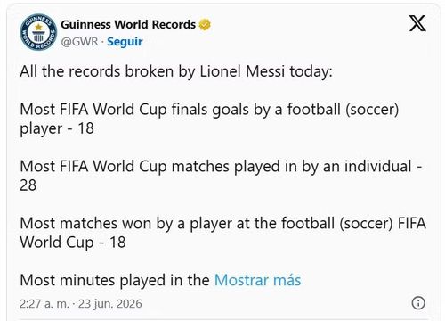 Guinness xác nhận các kỷ lục mà Messi vừa xác lập
