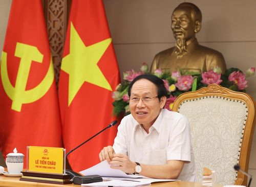 Phó Thủ tướng Lê Tiến Châu phát biểu chỉ đạo tại cuộc họp. Nguồn: VGP.