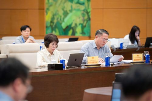 Phó Tổng Kiểm toán nhà nước Trần Minh Khương và các đại biểu tham dự Phiên họp. Ảnh: VPQH