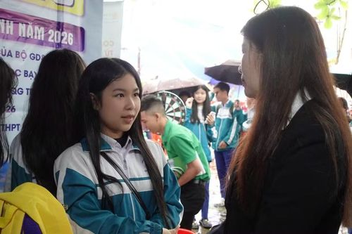 Học sinh THPT trao đổi với chuyên gia về chọn ngành nghề. Ảnh: UFM.