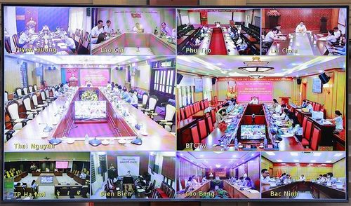 Hội nghị được kết nối trực tuyến từ điểm cầu Ban Tổ chức Trung ương với 10 tỉnh, thành phố khu vực phía Bắc.