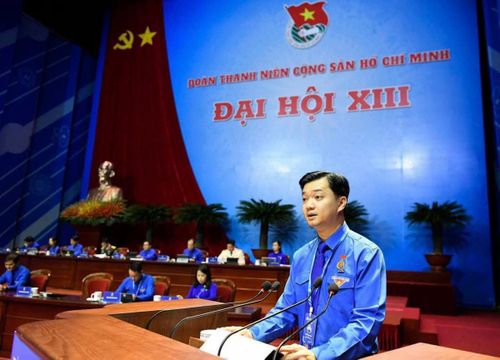 Đồng chí Nguyễn Minh Triết - Ủy viên dự khuyết Ban Chấp hành Trung ương Đảng, Bí thư Thường trực Ban Chấp hành Trung ương Đoàn, Chủ tịch Trung ương Hội Sinh viên Việt Nam phát biểu tại Đại hội