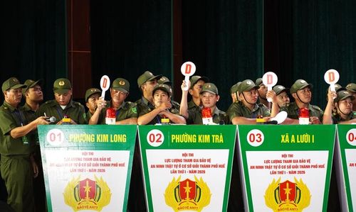 Không khí tranh tài sôi nổi tại phần thi Kiến thức với những câu hỏi gắn liền thực tiễn công tác của lực lượng 