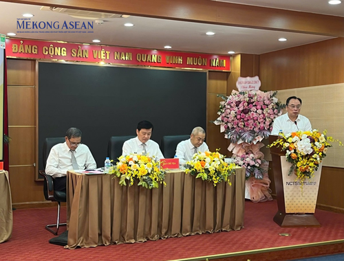 Tân thành viên HĐQT NCTS Trần Việt Phương phát biểu trước cổ đông tại đại hội. Ảnh: Mộc An/Mekong ASEAN.