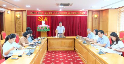 Đồng chí Đỗ Văn Thắng, Ủy viên Ban Thường vụ Tỉnh ủy, Chủ nhiệm Ủy ban Kiểm tra Tỉnh ủy, Tổ trưởng Tổ giúp việc phát biểu kết luận cuộc họp.