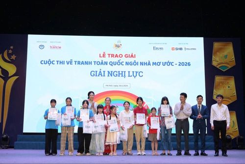 Ban Tổ chức vinh danh 10 em nhỏ đạt Giải Nghị lực tại Cuộc thi vẽ tranh toàn quốc “Ngôi nhà mơ ước” năm 2026