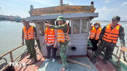 Lực lượng chức năng của TP. Hồ Chí Minh thường xuyên đi kiểm tra thực tế để kiểm soát chặt chẽ tàu cá không đủ điều kiện ra khơi. (Ảnh: Hoàng Nhị/TTXVN)