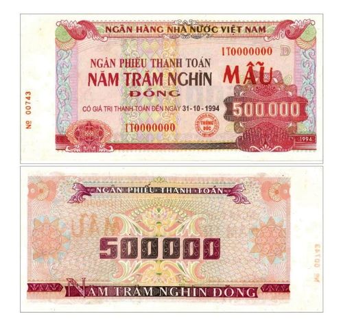 Ngân phiếu thanh toán 500.000 đồng