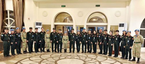 Đoàn công tác và lực lượng sĩ quan Việt Nam tham gia GGHB tại Phái bộ MINUSCA.