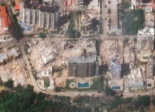 Ảnh vệ tinh khu trung tâm bang La Guaira sau khi bị tàn phá.