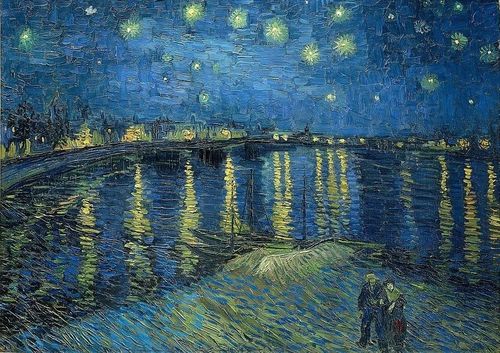 Bức tranh Đêm đầy sao trên sông Rhône của Van Gogh. Ảnh: wikipedia