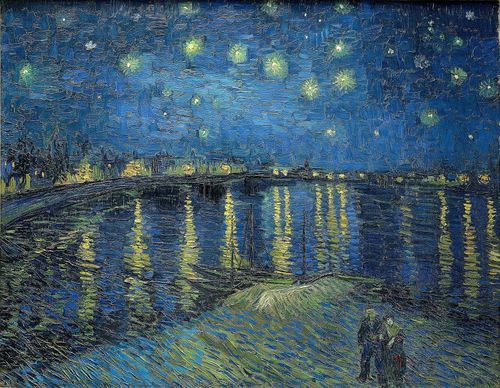 Bức tranh Đêm đầy sao trên sông Rhône của Van Gogh. Ảnh: wikipedia