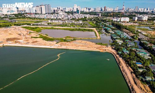Ghi nhận của PV Báo Điện tử VTC News cuối tháng 6/2026, dự án hồ điều hòa Phú Đô (phường Từ Liêm) đang bước vào giai đoạn hoàn thiện nhiều hạng mục chính. 