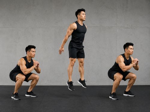 Nhảy squat giúp tăng sức mạnh chân đồng thời nâng nhịp tim rất nhanh.