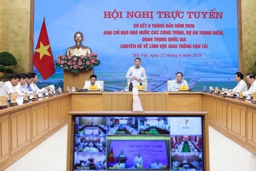  Thủ tướng Lê Minh Hưng chủ trì hội nghị ngày 27/6. Ảnh: VGP/Nhật Bắc. 