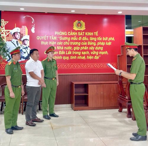 Đối tượng Lãm tại cơ quan công an