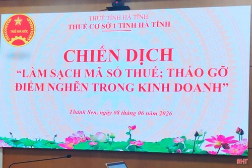 Thuế cơ sở 1 tỉnh Hà Tĩnh triển khai phát động chiến dịch "Làm sạch mã số thuế - Tháo gỡ điểm nghẽn trong kinh doanh".