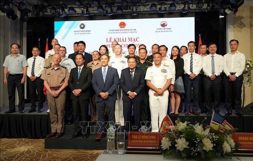 Các đại biểu chụp ảnh lưu niệm tại buổi lễ Chương trình Đối tác Thái Bình Dương - Bạn bè Thái Bình Dương năm 2026 Ảnh: Tá Chuyên/ TTXVN