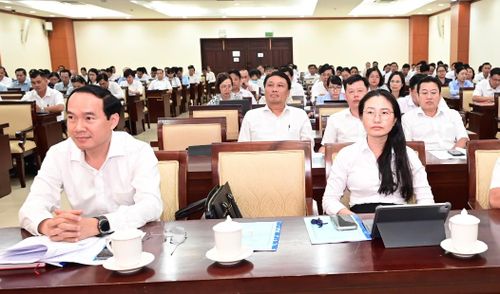 Các đại biểu dự hội nghị tại điểm cầu TPHCM. Ảnh: VĂN MINH