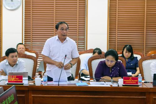 Đại diện Sở Dân tộc và Tôn giáo tỉnh Khánh Hòa tại buổi làm việc. Ảnh: Xuân Ngọc 
