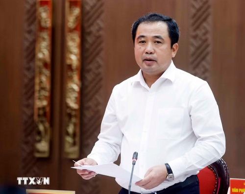 Đồng chí Trần Đức Thắng, Ủy viên Bộ Chính trị, Bí thư Thành ủy Hà Nội phát biểu. (Ảnh: Thống Nhất/TTXVN)