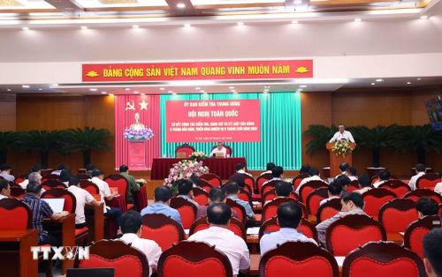 Ủy ban Kiểm tra Trung ương sơ kết công tác kiểm tra, giám sát và thi hành kỷ luật của Đảng 6 tháng đầu năm, triển khai nhiệm vụ 6 tháng cuối năm 2026. (Ảnh: Văn Điệp/TTXVN)